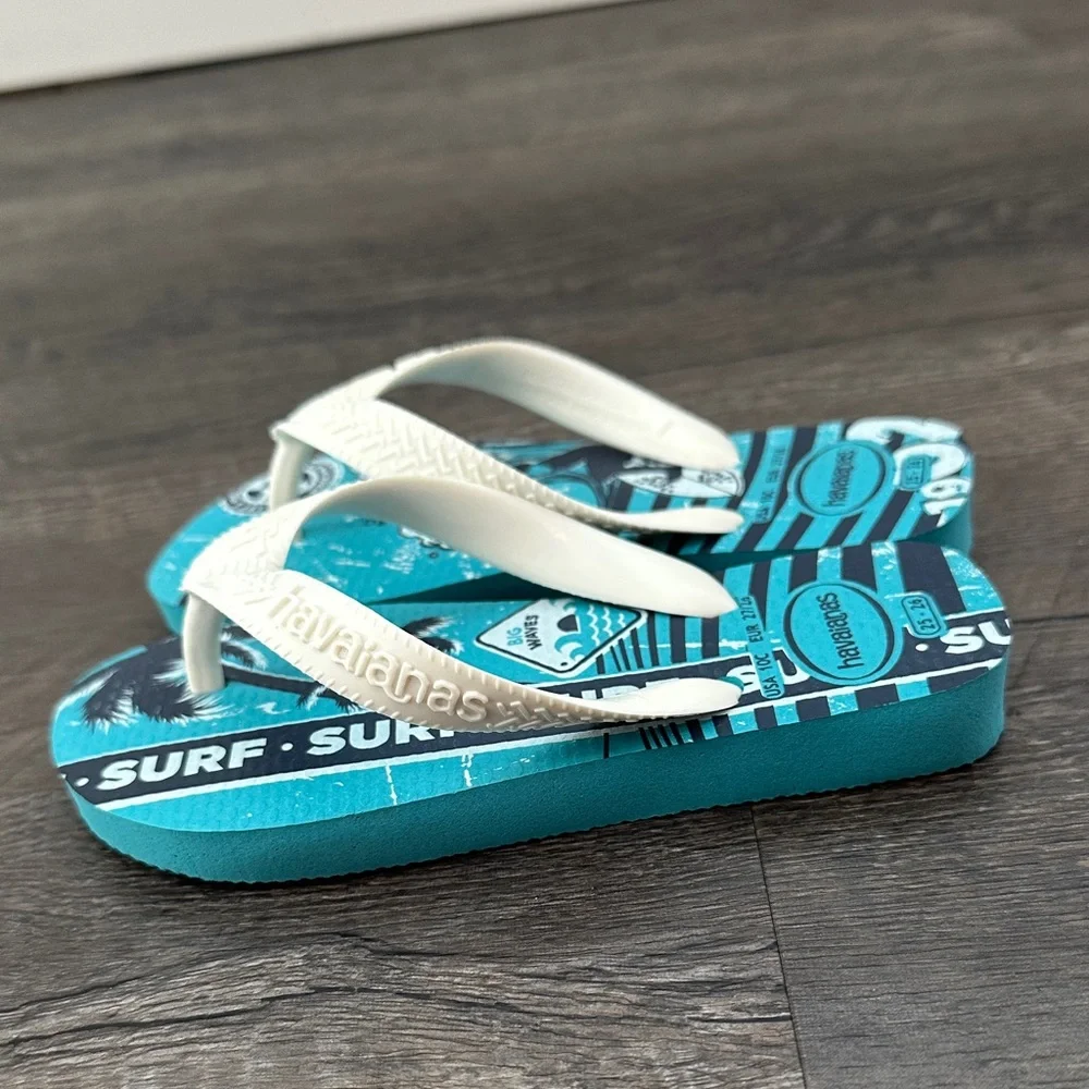 Havaianas Toddler‎ 10C Teal Blue Surf Thong Flip-Flop Sandals